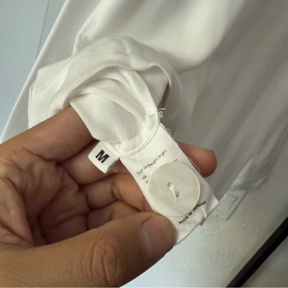 SLEEPER white text embroidered Mrs. Yohannes wifey button up pajama shirt - Picture 9 of 10